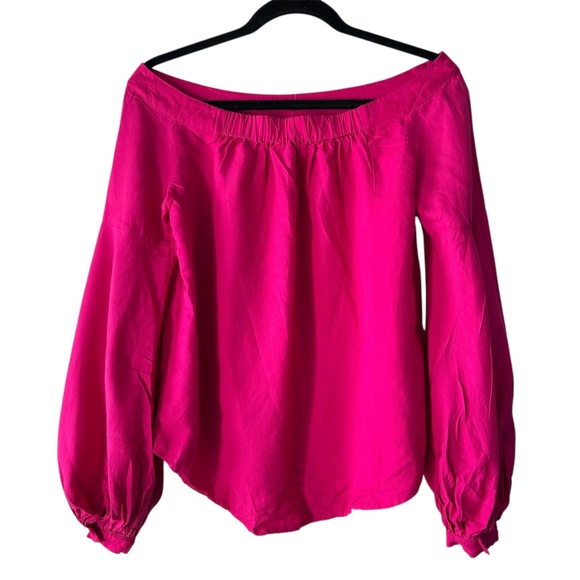 Anthropologie Floreat NWT Mazza Hot Pink Off-Shoulder Boho Top Women's Size 0 - Picture 5 of 8